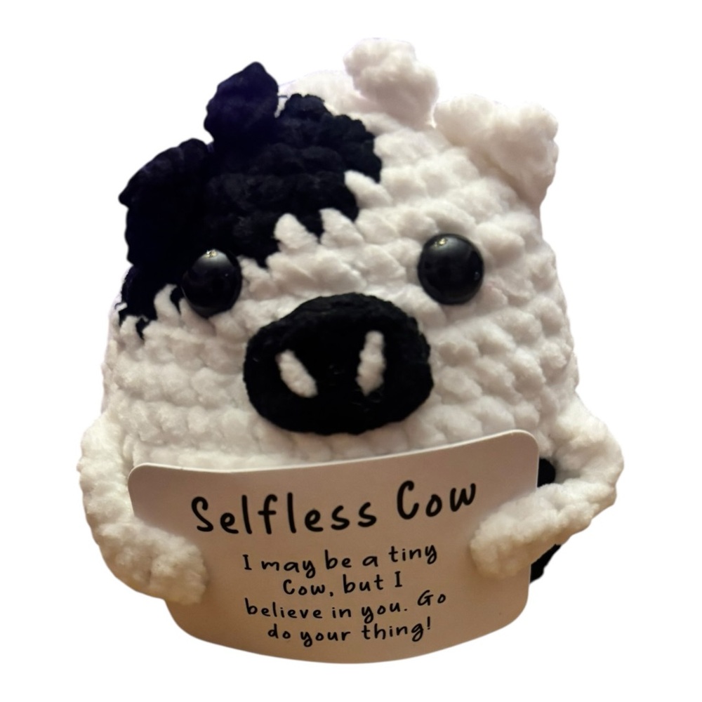 AB INKS Handmade Crocheted Animal with Inspirational Message